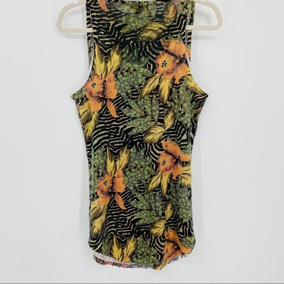 Silence + Noice Anthropologie Tropical Sequined Tank Top Jungle Animal sz Sm - Picture 4 of 13